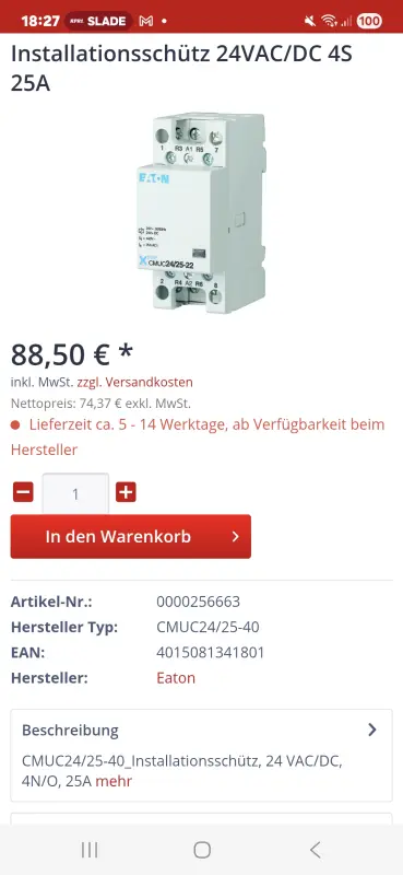 Eaton elektro Instalationsschütz 10 stück
