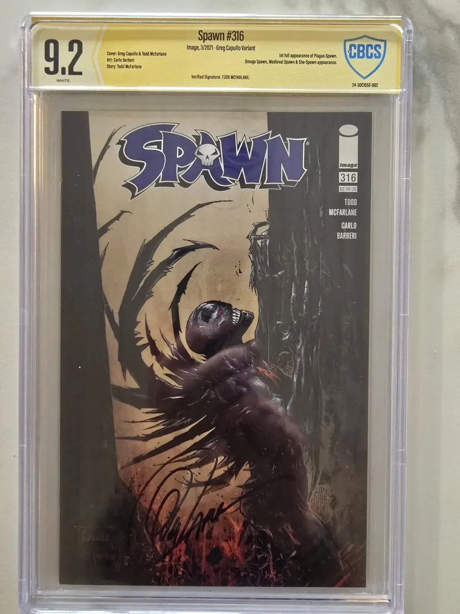 Spawn #316 – Greg Capullo Variant – CBCS 9.2 Signed (Mis-labeled)