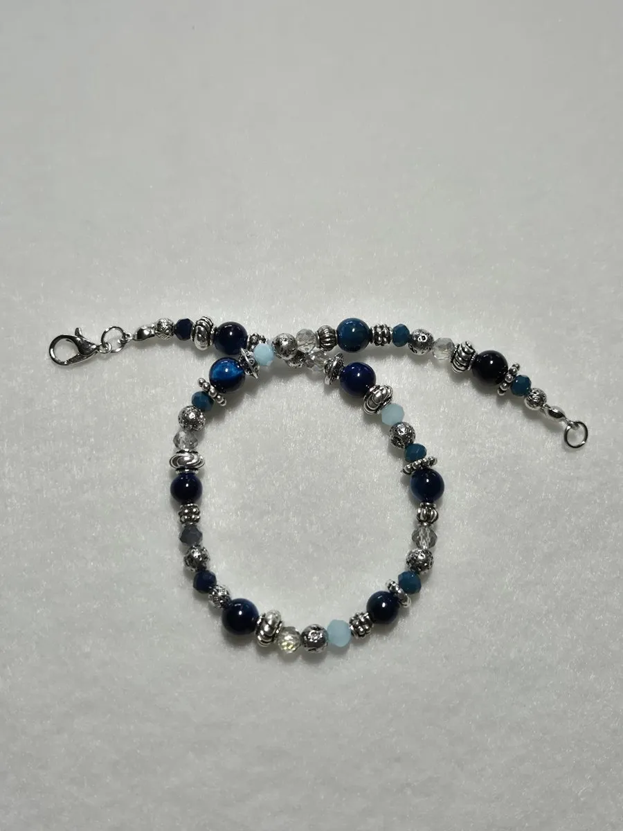 Fusskette mit blauem Tigerauge