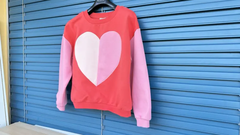 Sweat enfant coeur rose