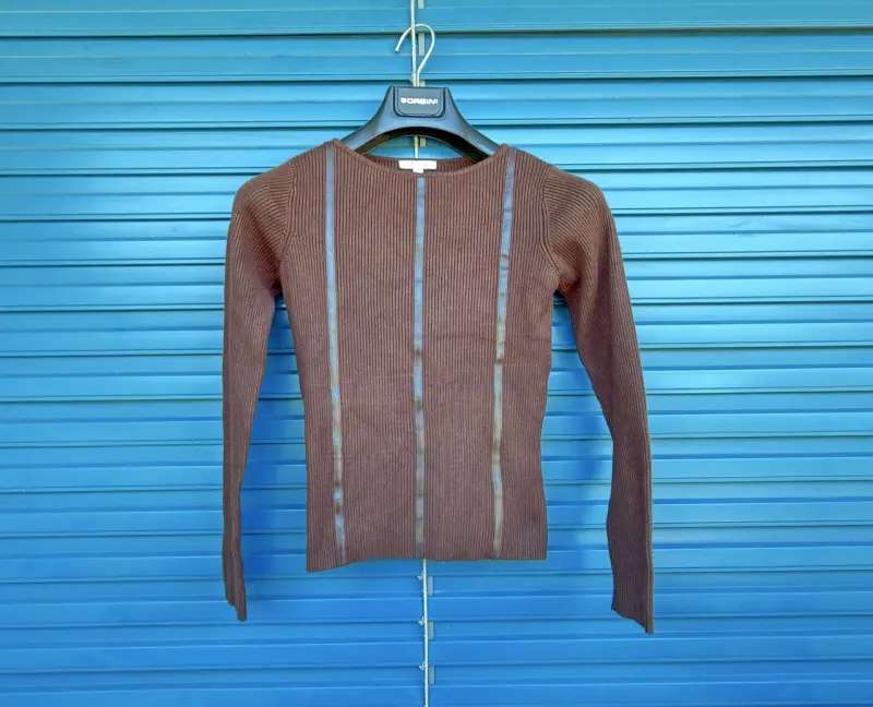 Pull en maille marron