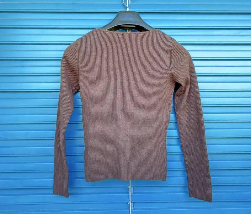 Pull en maille marron