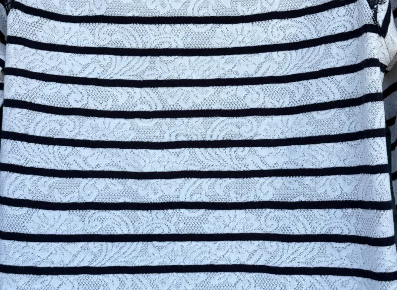 Top Marinière Femme Promod Dentelle Bleu Blanc
