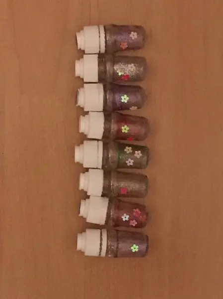 8er Set mini Deko Fläschchen Setzkasten