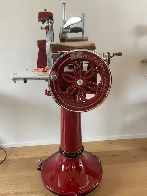Schwungrad Aufschnittmaschine manuell mit Sockel