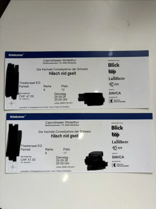 Tickets für Comedianshow ”Häsch nid gseit“