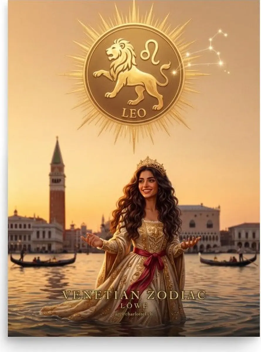 Sternzeichen-Poster «Venezianische Göttin» – Wandbild 30×40 cm, alle 12 Zeichen
