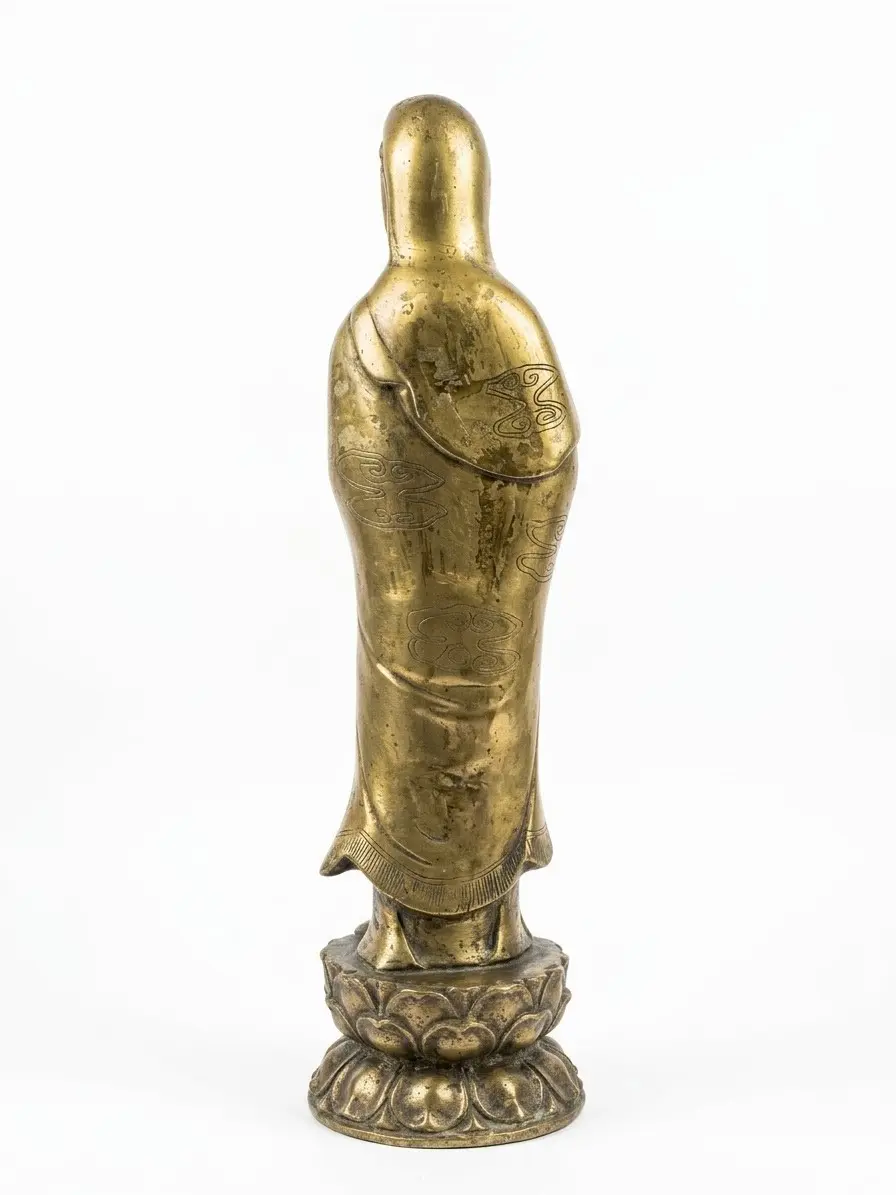 mposante chinesische Bronzestatue Guanyin 58 cm / 8 kg