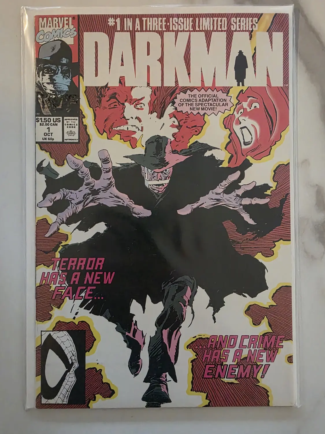 Darkman #1–3 Complete Set — Marvel 1990 Direct Editions