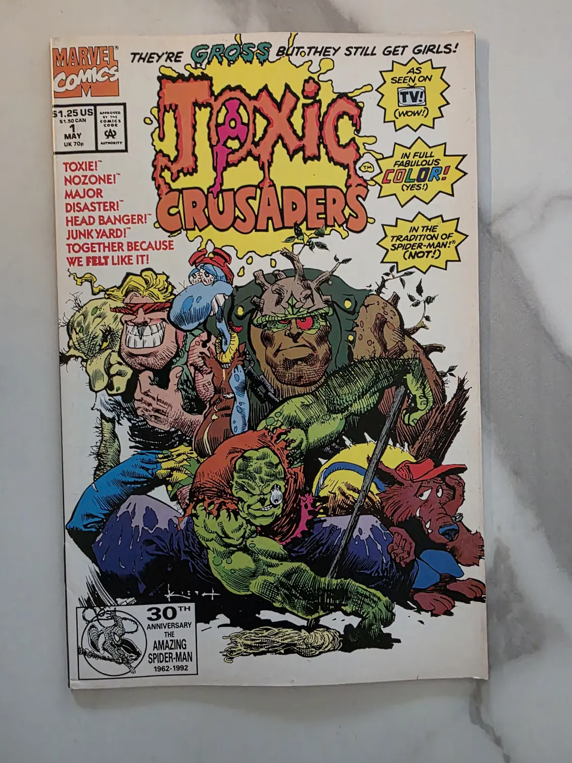 Toxic Crusaders #1 — Marvel 1992 — UK 70p Direct-Price Edition — Sam Kieth